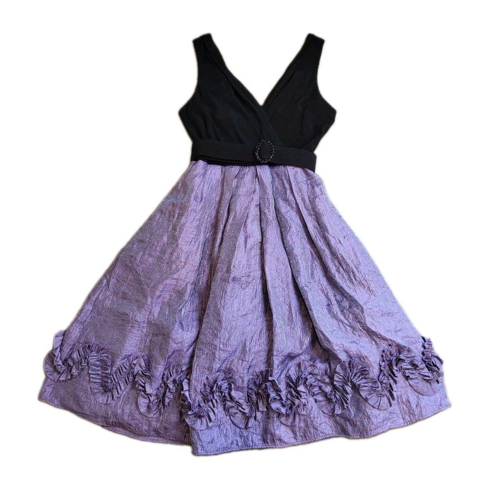fun 80s party dress size 14 pastel goth 80s shimmer frilly ribbon fit flare midi